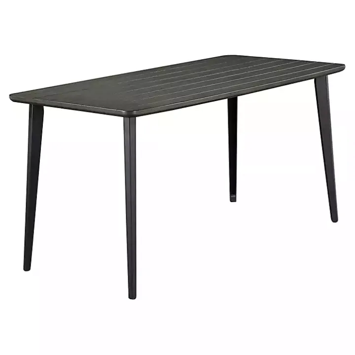 Dark Gray Wood and Metal Dining Table