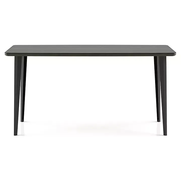 Dark Gray Wood and Metal Dining Table