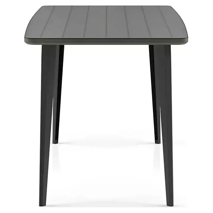 Dark Gray Wood and Metal Dining Table