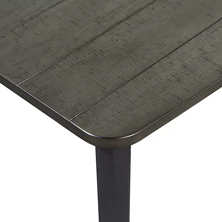 Dark Gray Wood and Metal Dining Table