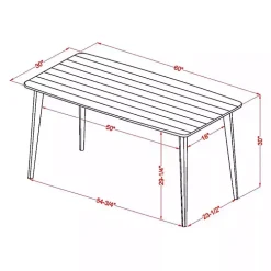 Dark Gray Wood and Metal Dining Table