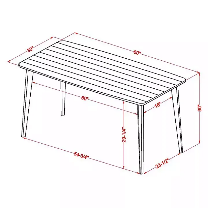 Dark Gray Wood and Metal Dining Table