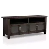 Dark Gray Wood 4-Door Media Cabinet