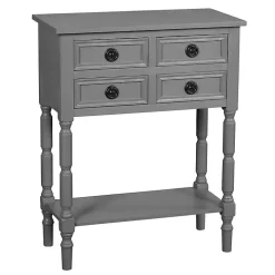 Dark Gray Wood 4-Drawer Barrett Console Table
