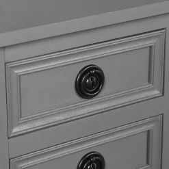 Dark Gray Wood 4-Drawer Barrett Console Table