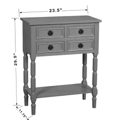 Dark Gray Wood 4-Drawer Barrett Console Table