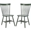 Dark Green Parker Spindle Dining Chairs, Set of 2