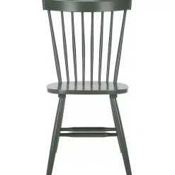 Dark Green Parker Spindle Dining Chairs, Set of 2