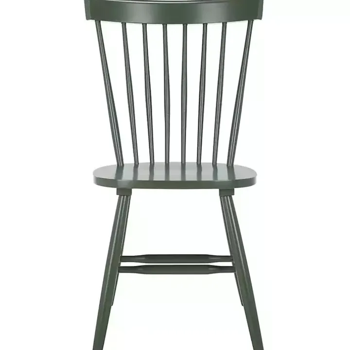 Dark Green Parker Spindle Dining Chairs, Set of 2