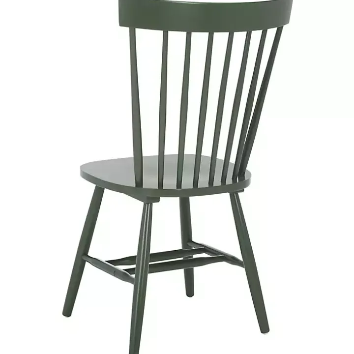 Dark Green Parker Spindle Dining Chairs, Set of 2