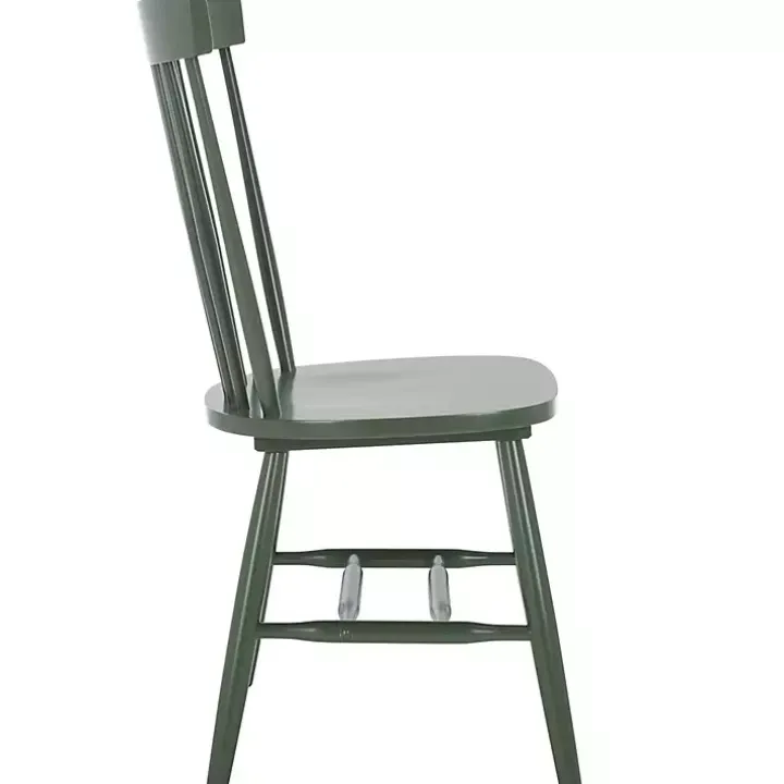 Dark Green Parker Spindle Dining Chairs, Set of 2