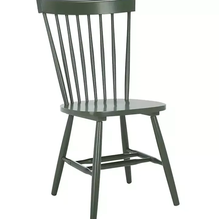 Dark Green Parker Spindle Dining Chairs, Set of 2