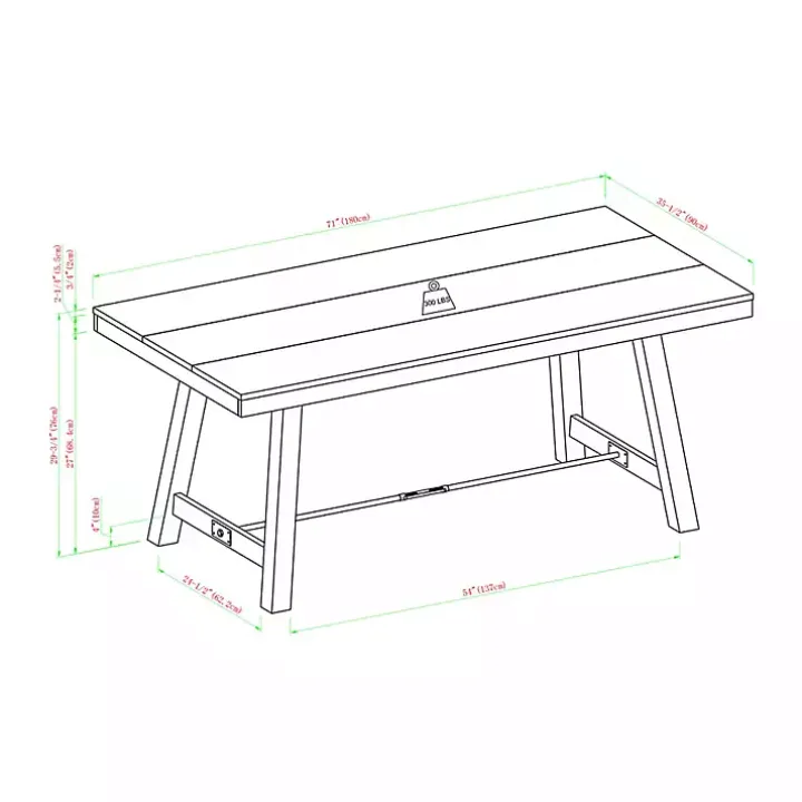 Dark Oak Wood Rustic Dining Table