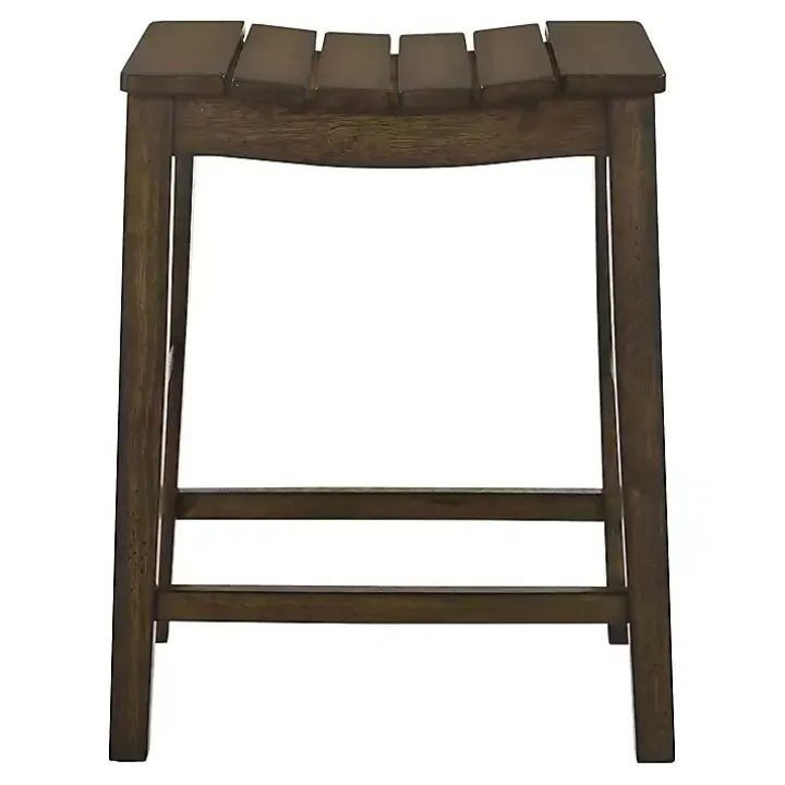 Dark Oak Wood Whitcombe Counter Stools, Set of 2