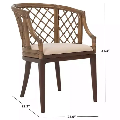 Dark Rattan Curved Back Carlotta Accent Chair