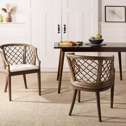 Dark Rattan Curved Back Carlotta Accent Chair