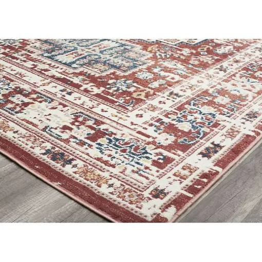 Dark Terra Cotta Bordered Area Rug, 8x10