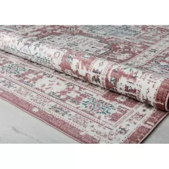 Dark Terra Cotta Bordered Area Rug, 8x10