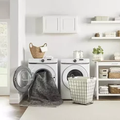 Dark Vintage Floral Washable Area Rug, 7x9