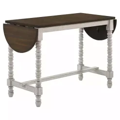 Dark Walnut & White Wood Ema Counter Height Table