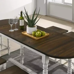 Dark Walnut & White Wood Ema Counter Height Table