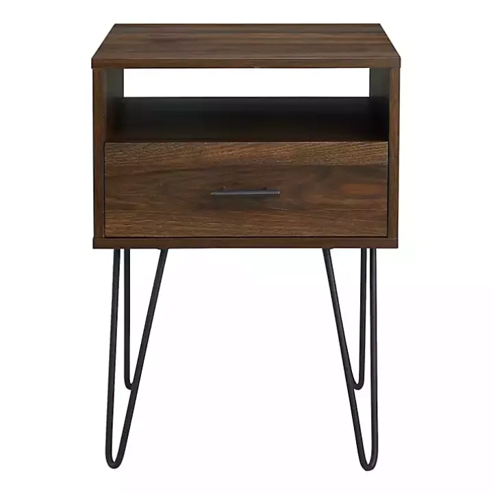 Dark Walnut Modern Farmhouse Side Table