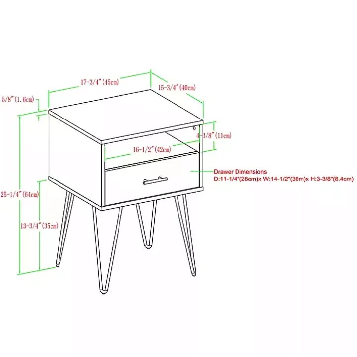 Dark Walnut Modern Farmhouse Side Table
