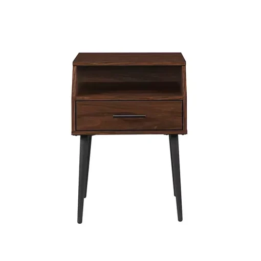 Dark Walnut Open Storage Accent Table