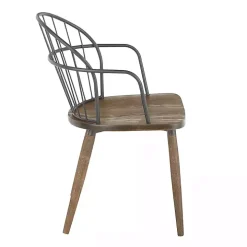 Dark Walnut Wood Spindle Dining Chairs, Set of 2