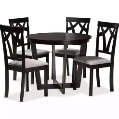 Dark Wooden Interlocked Base 5-pc. Dining Set