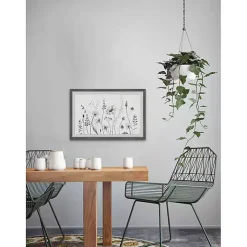 Deckled Gray Flower Fields Framed Art Print