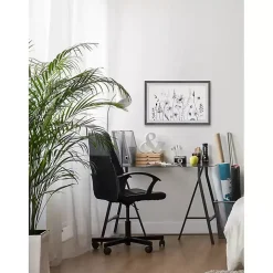 Deckled Gray Flower Fields Framed Art Print