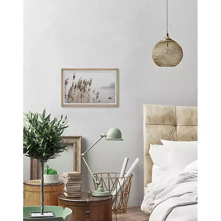 Deckled Lakeside Grass Framed Art Print