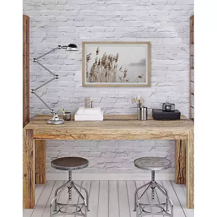 Deckled Lakeside Grass Framed Art Print