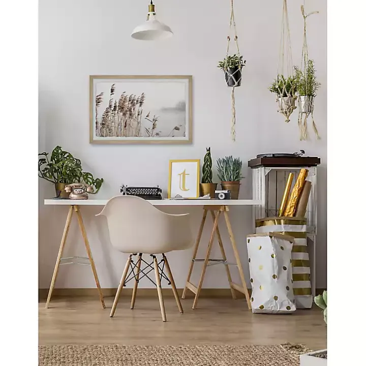 Deckled Lakeside Grass Framed Art Print