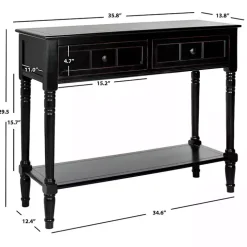 Distressed Black Wood 2-Drawer Console Table