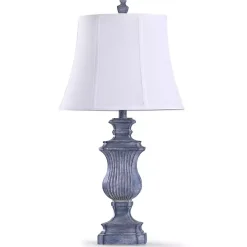 Distressed Blue Urn Table Lamp