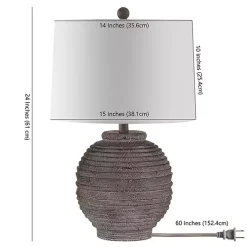 Distressed Charcoal Textured Resin Table Lamp