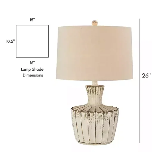 Distressed Cream Jada Table Lamp