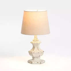 Distressed Cream Sculpted Urn Table Lamp