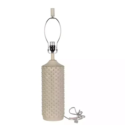 Distressed Cream Textured Table Lamps, Set of 2