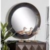 Distressed Galvanized Curved Framed Mirror