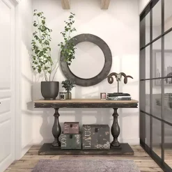 Distressed Galvanized Curved Framed Mirror