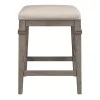 Distressed Gray and Beige Counter Stool