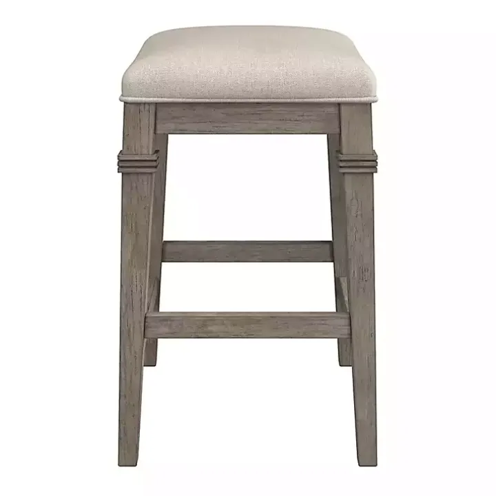 Distressed Gray and Beige Counter Stool