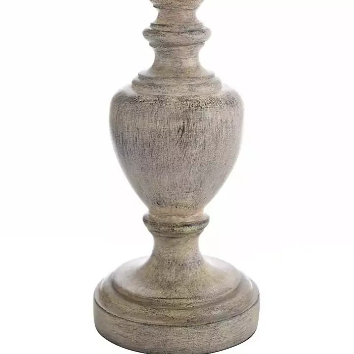Distressed Gray and Cream Table Lamp