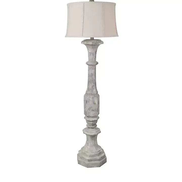 Distressed Gray Finton Floor Lamp