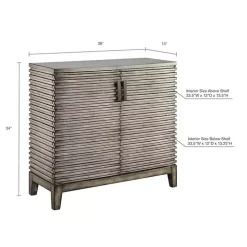 Distressed Gray Linear 2-Door Wooden Chest