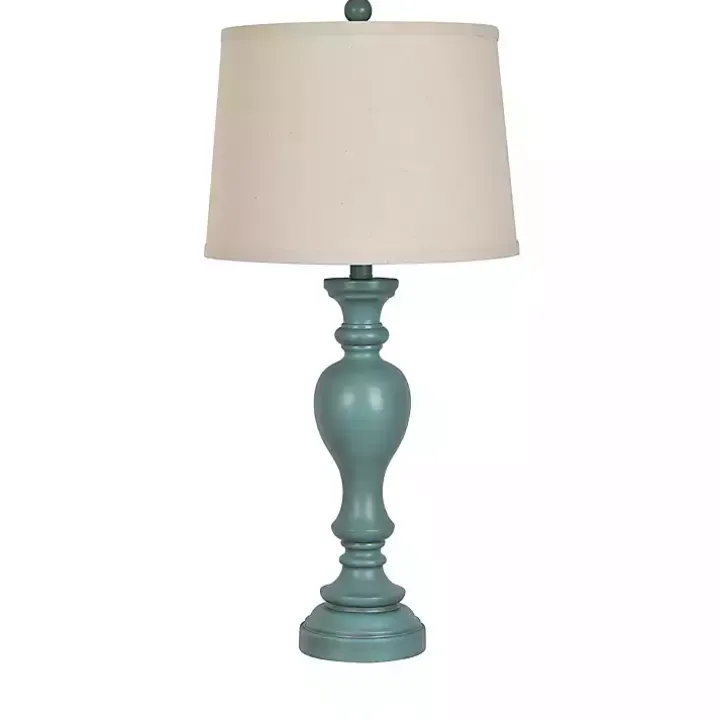 Distressed Turquoise Antique Table Lamp