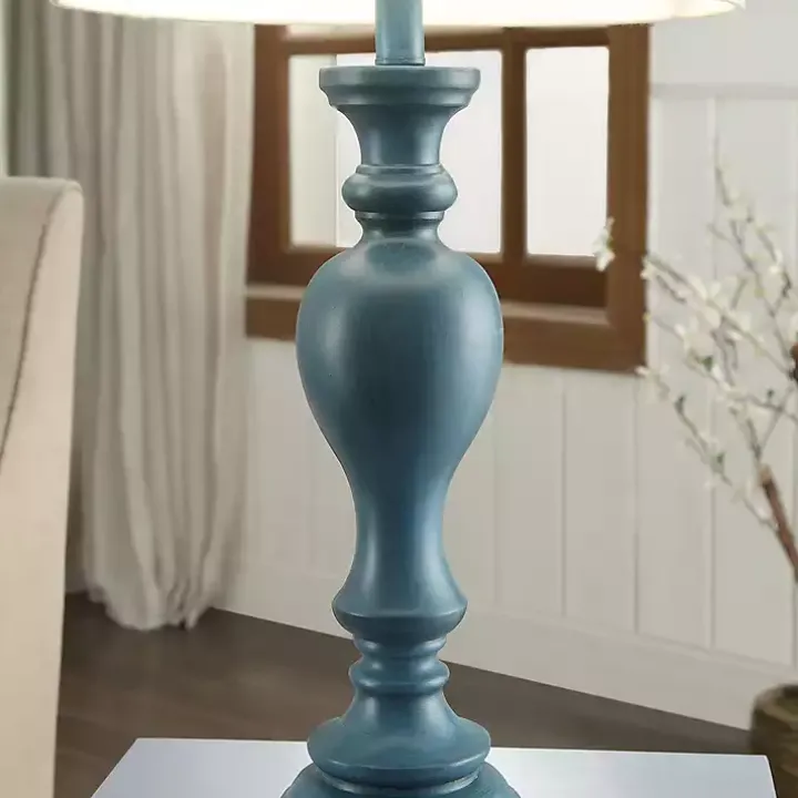 Distressed Turquoise Antique Table Lamp